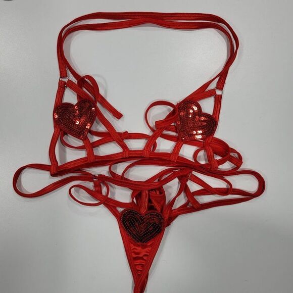 Sequin Heart Lingerie Set - Picture 5 of 7